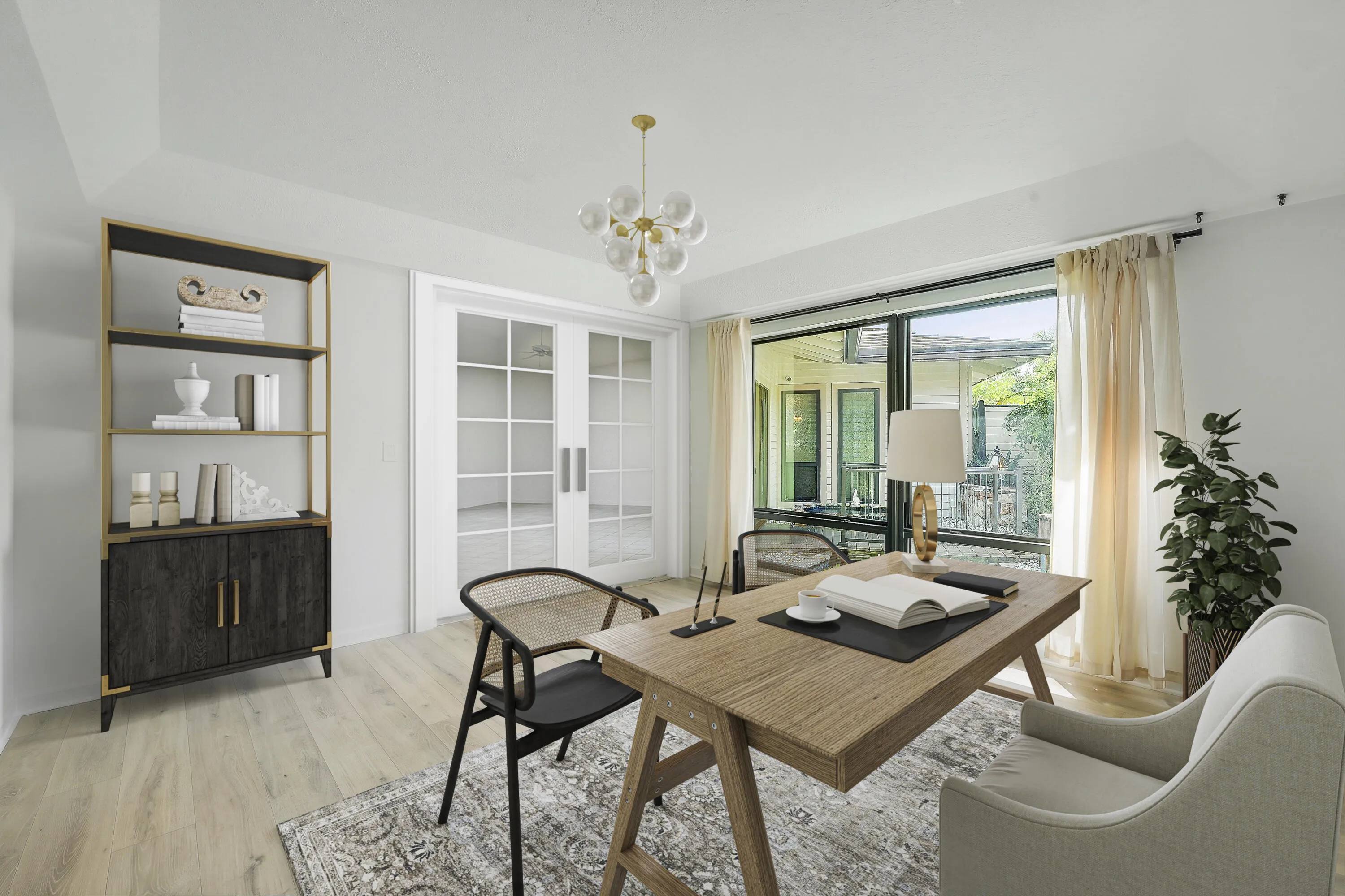 Spacious multi-purpose flexroom with abundant natural light and a versatile footprint that adapts easily to office, dining, or bedroom needs *virtually staged*