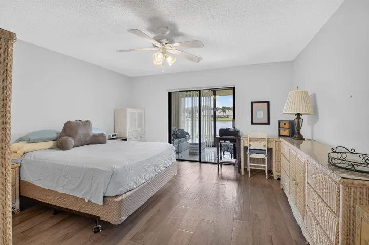 Vinyl flooring with a ceiling fan overhead