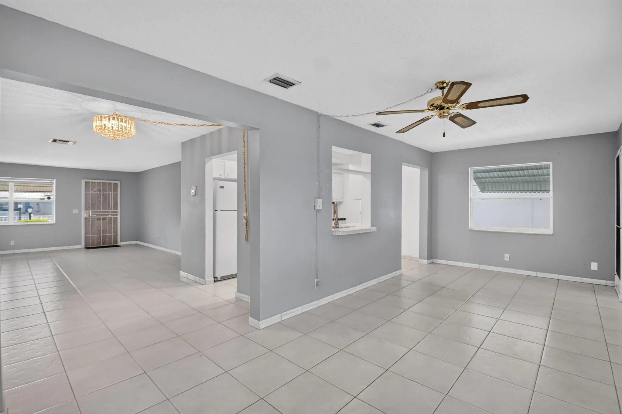 Tile floors throughout