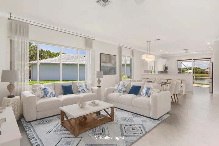 Virtually staged Open Spacious living/dining