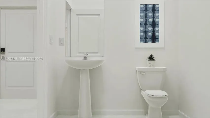 In a well-thought design, the powder room is located on the first floor near the main living area.