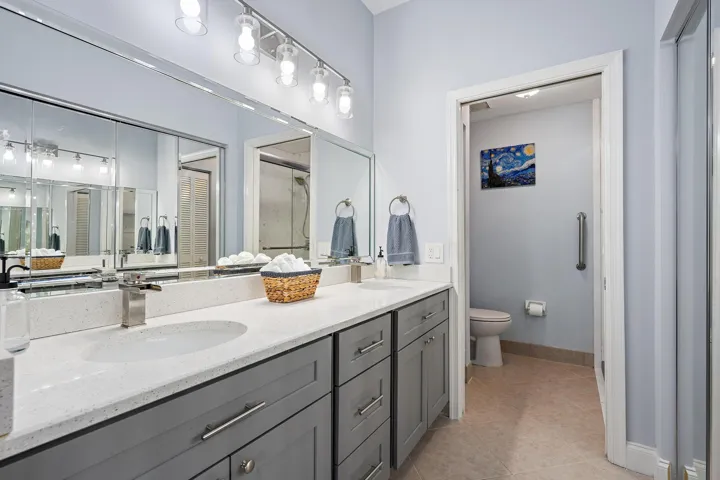 Primary bathroom with double sink