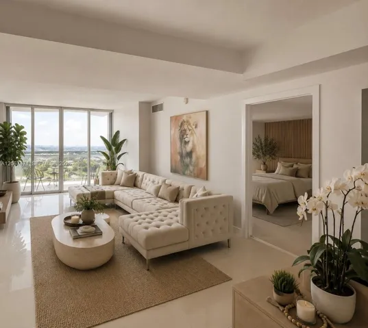Living Room - AI conceptual rendering shown for design inspiration only; actual property condition and finishes may vary.