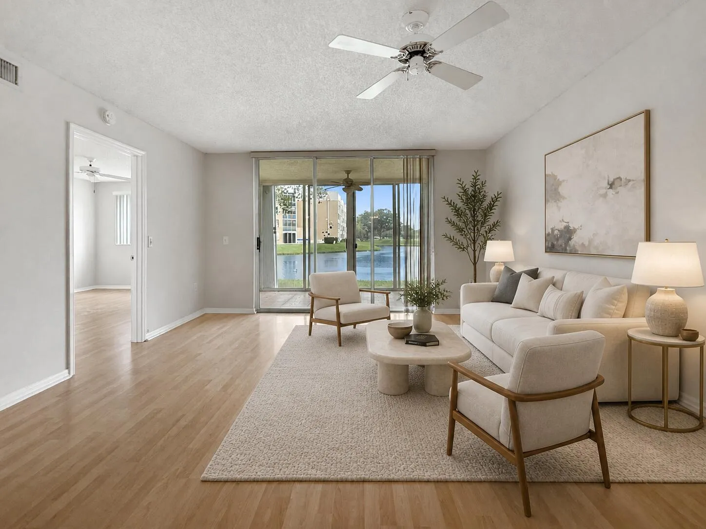 Virtually staged living room
