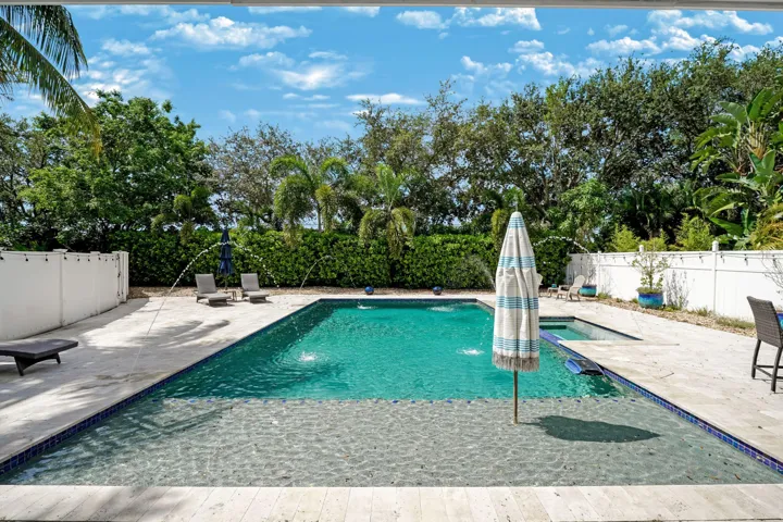 Beach front entrance into pool