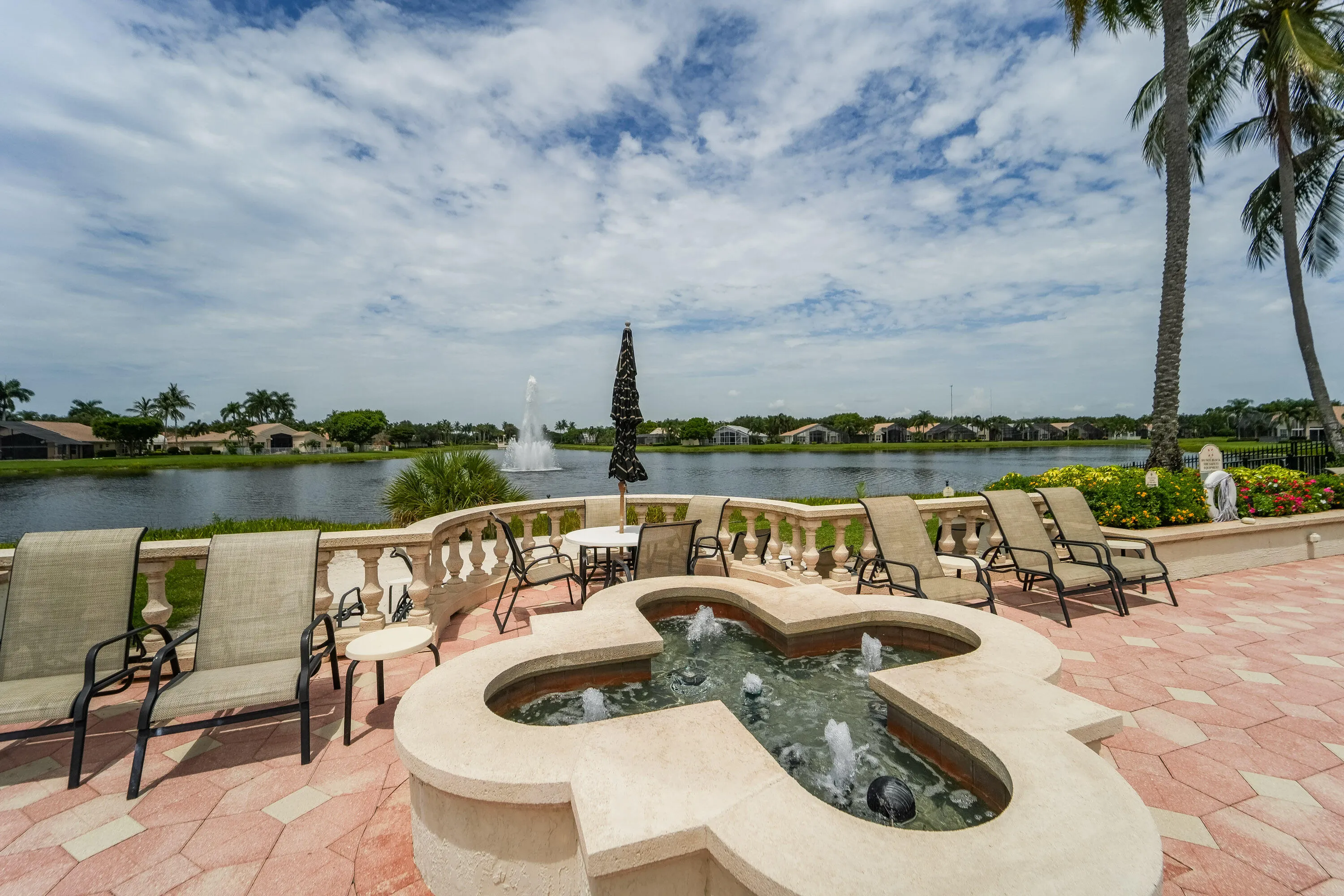 Lakefront terrace beside the Social Club offers another beautiful setting for relaxation and outdoor enjoyment.
