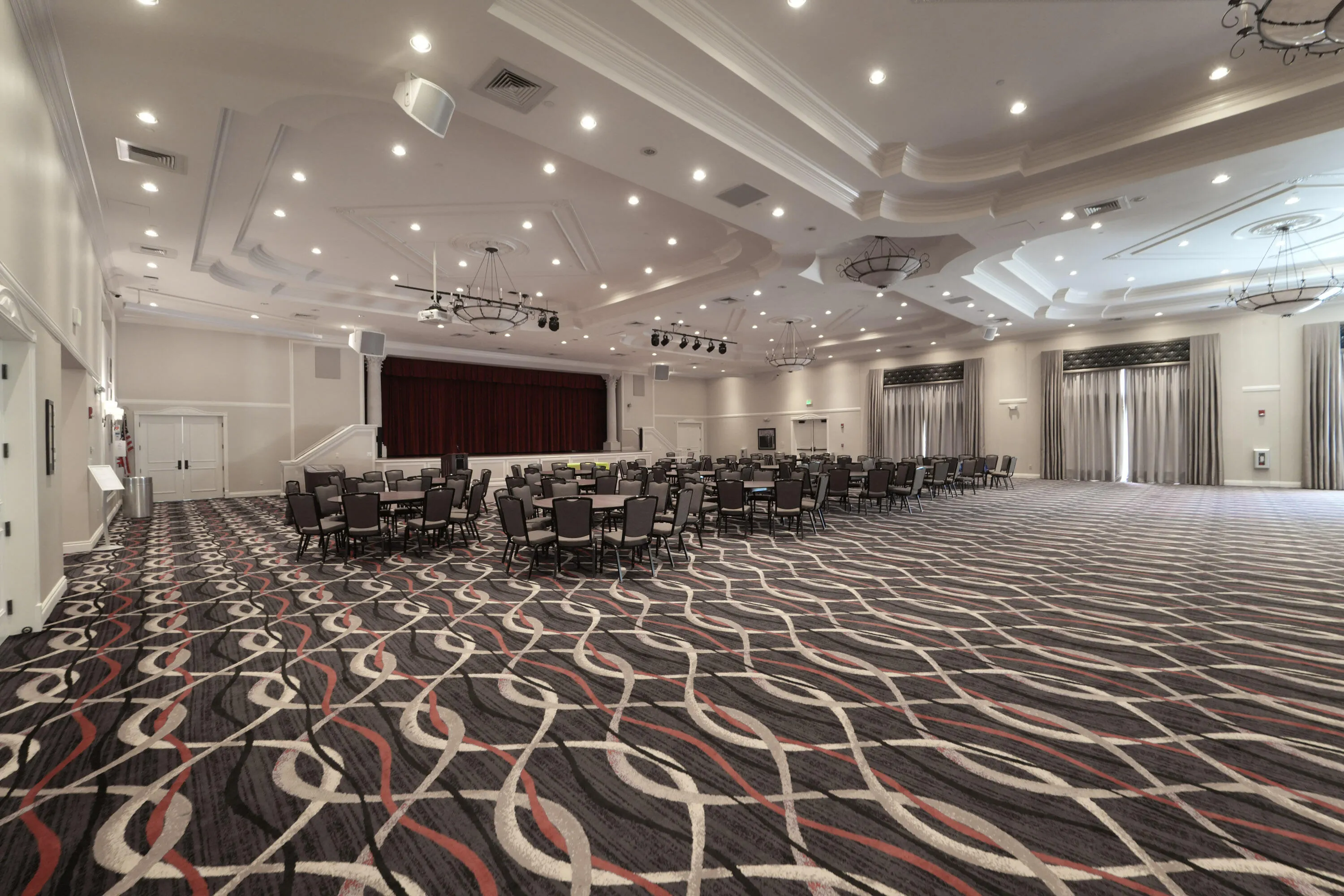 Grand Social Hall serves as a ballroom and theatre for dinners, dances, shows, meetings and community events.