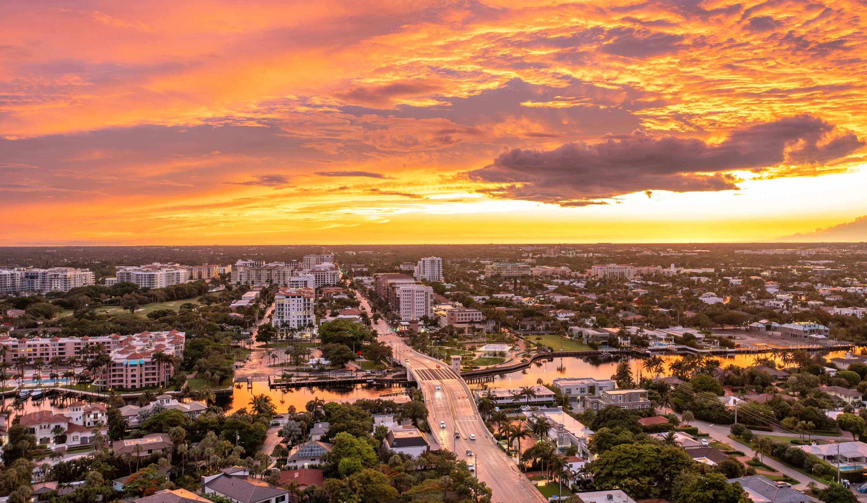 Boca sunset view