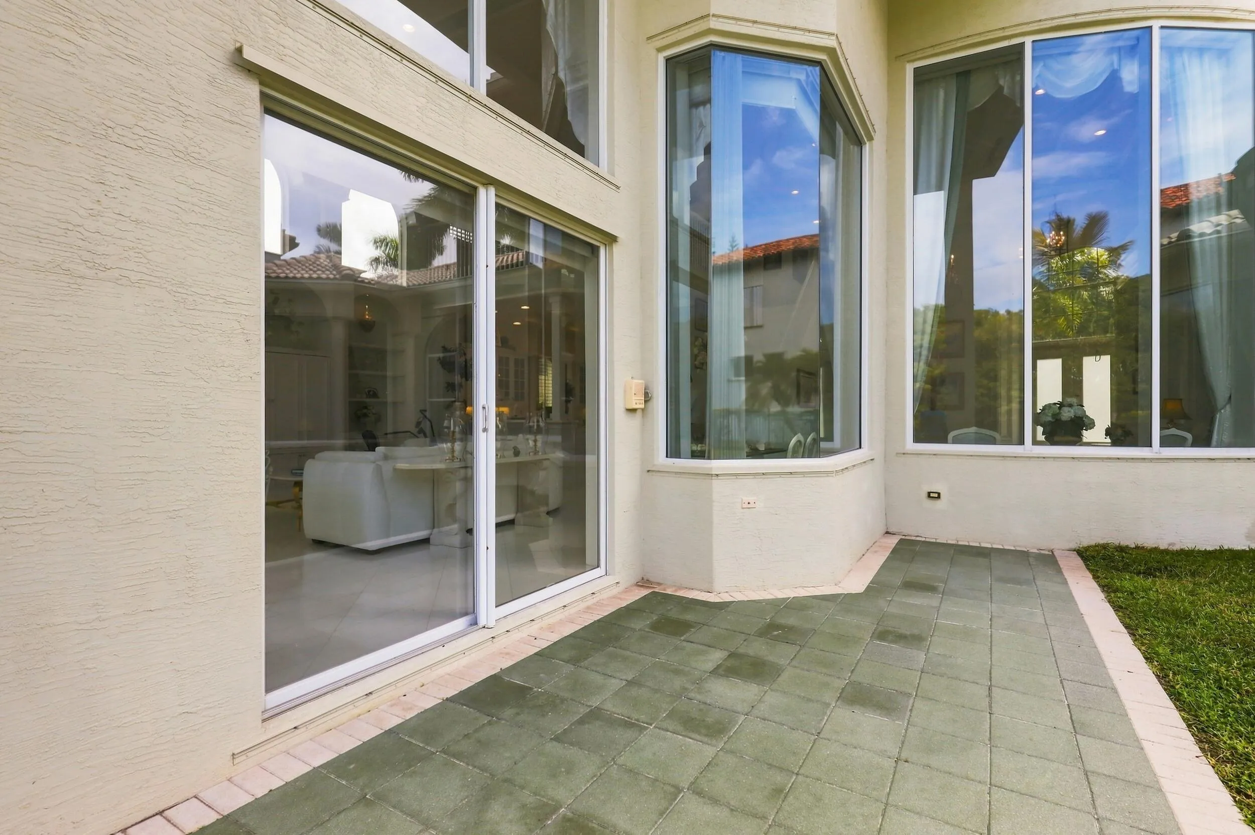 Paved back patio