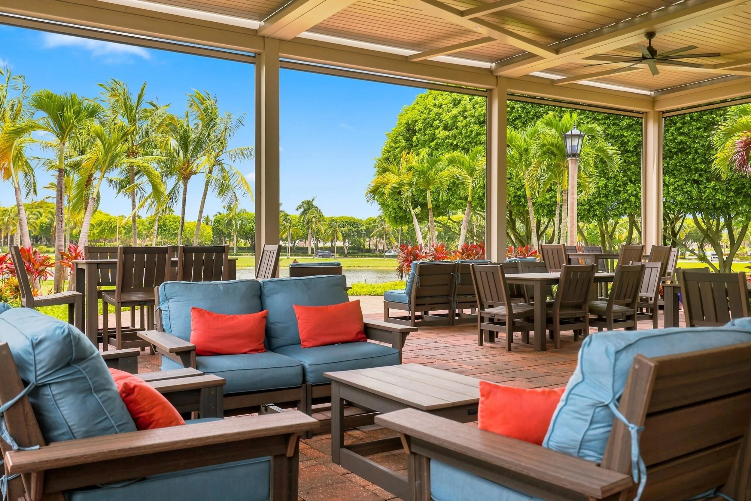 Clubhouse outdoor relaxing area.