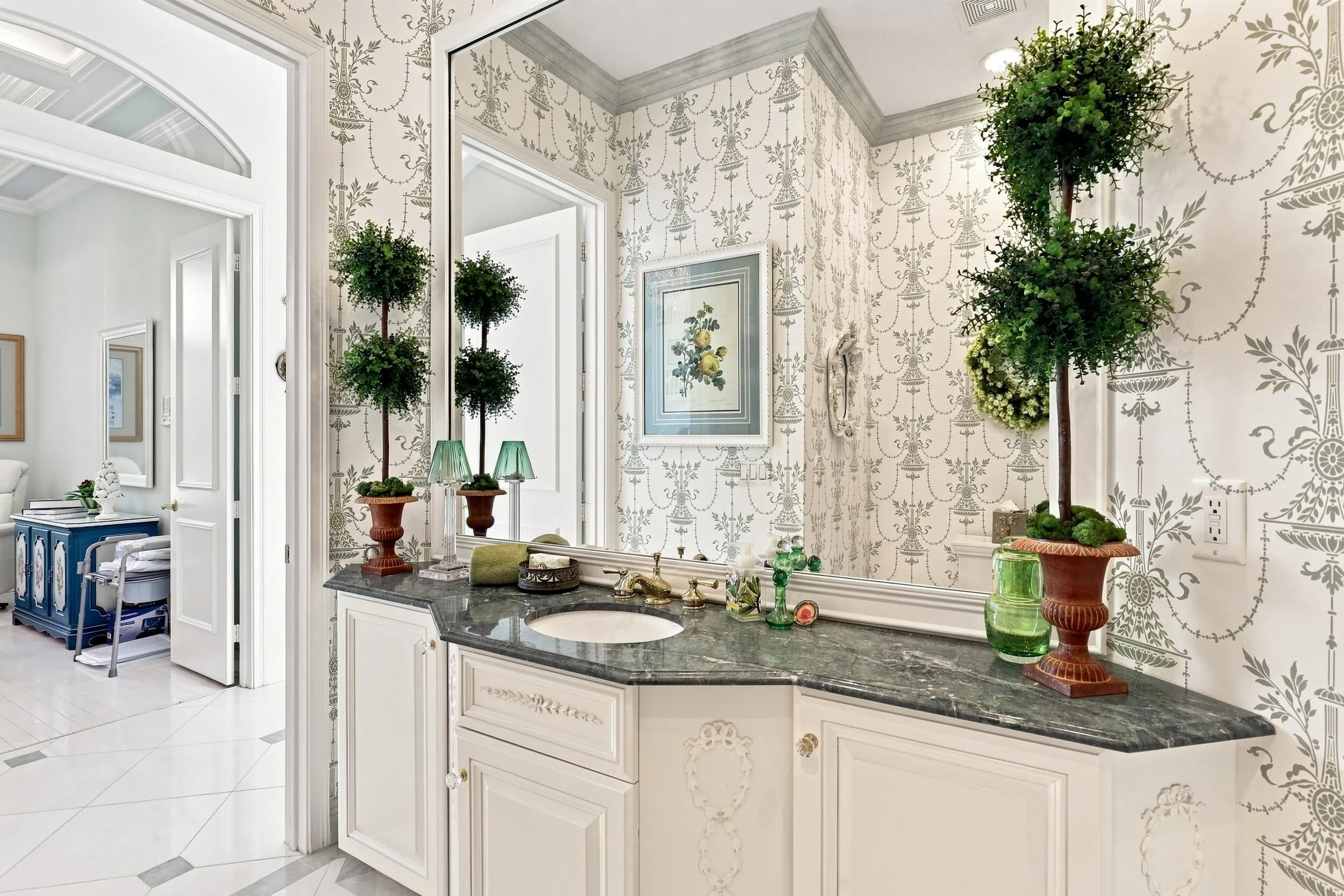 Guest bathroom opens to office den on 1st floor