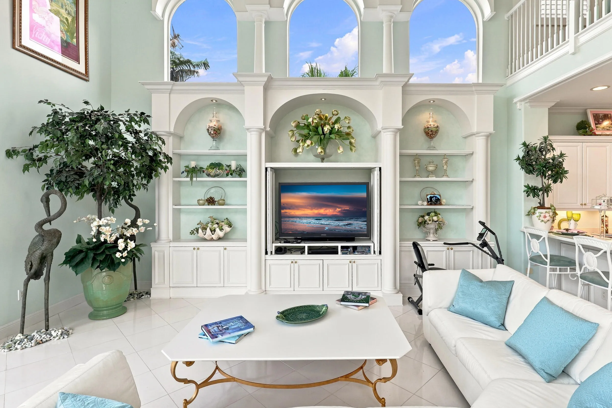 TV and custom built in entertainment center