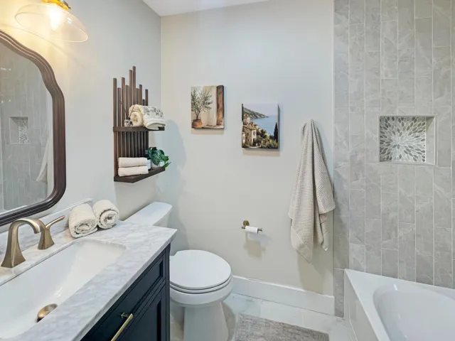Bath 3 is located in the garage, which is ready for conversion to under air living space.