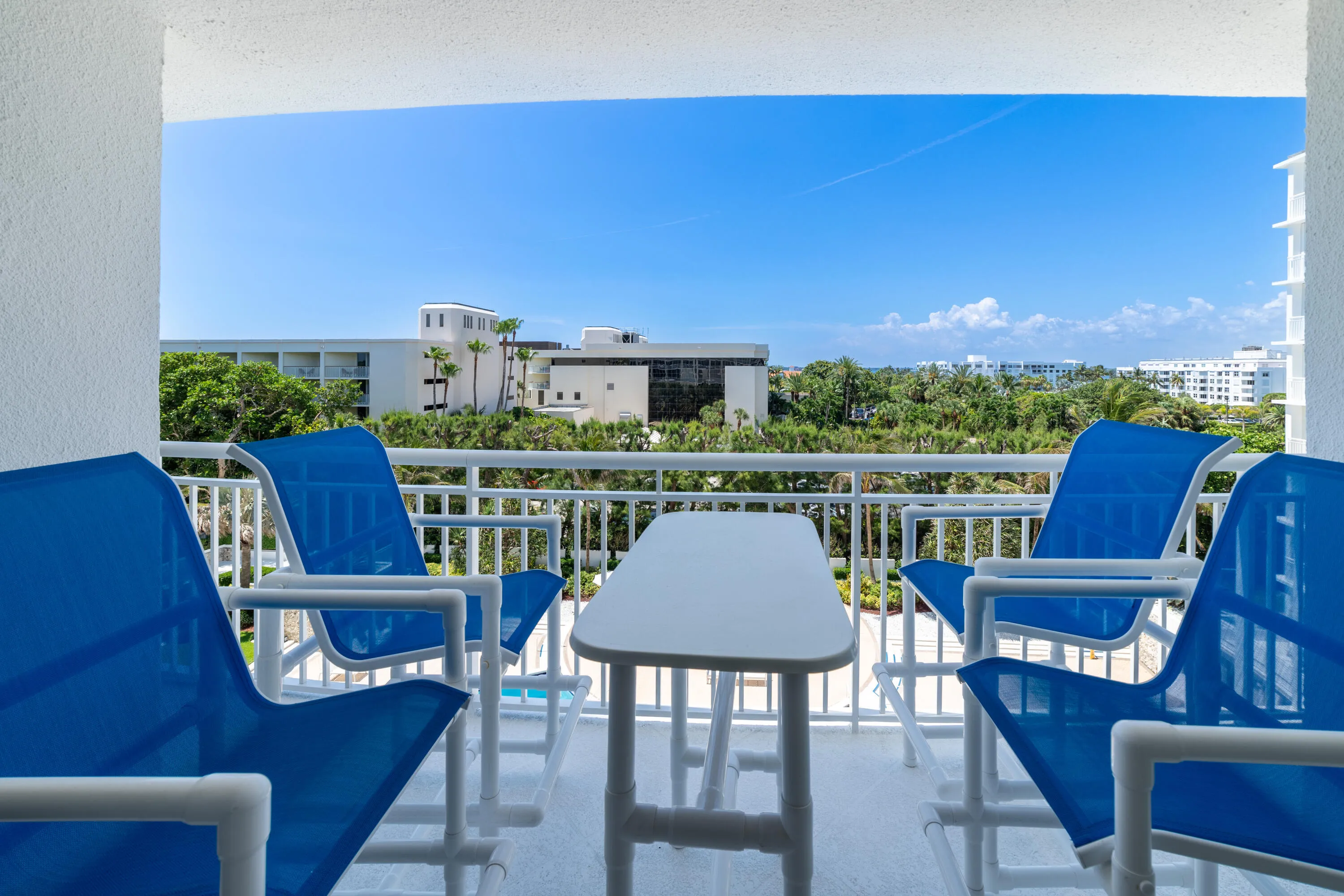 Beautiful views of the Pool, intracoastal and ocean as you sip your favorite beverage