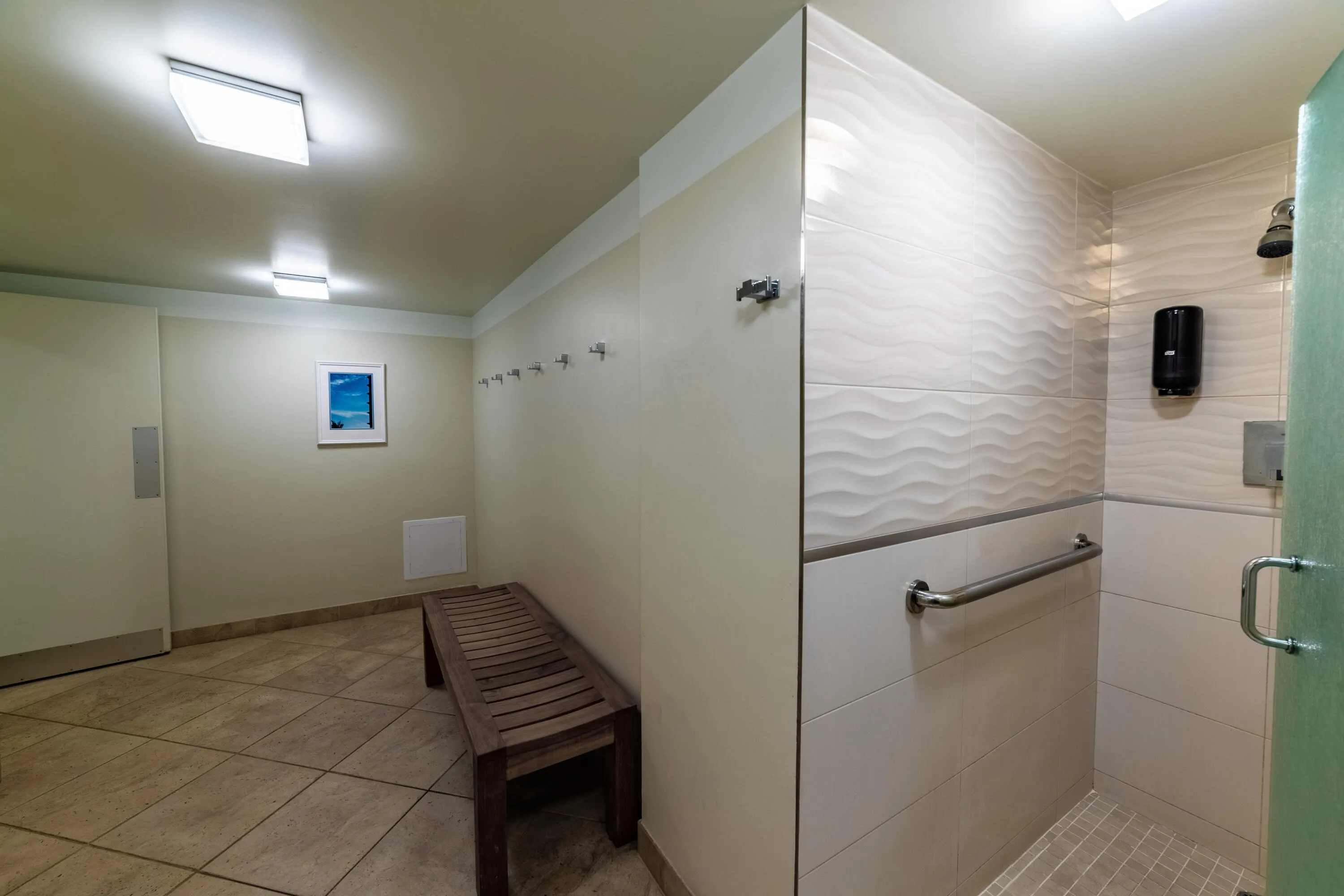 His and Her Saunas, shower just off the pool deck