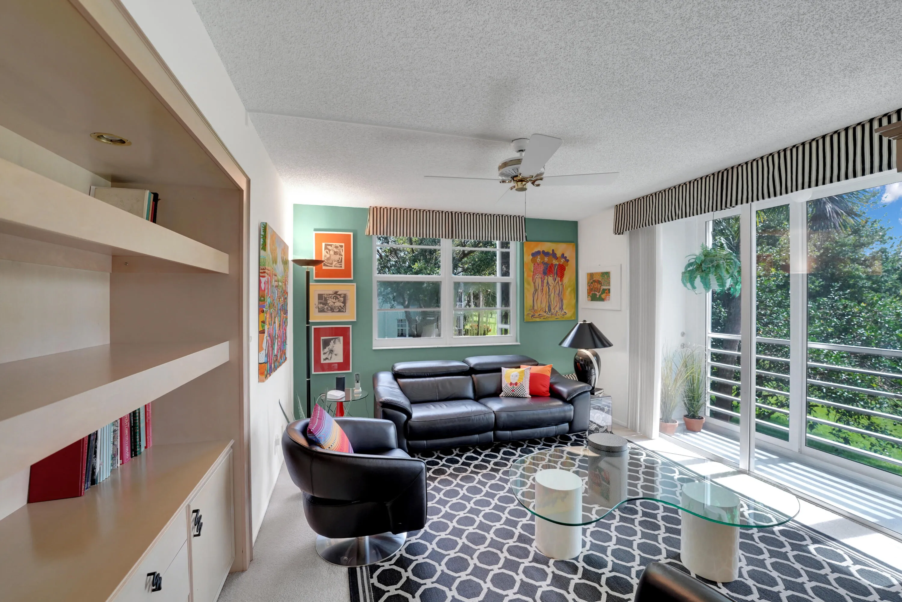 3rd bedroom used as den with built-ins. beautiful corner unit