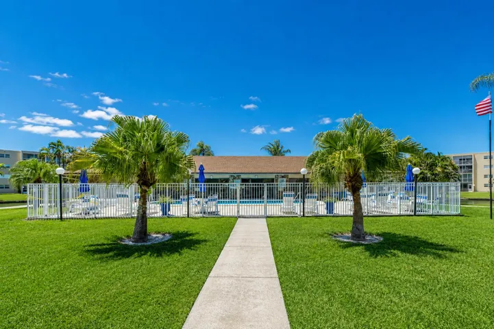 Unit View of the Community pool area steps away from your door