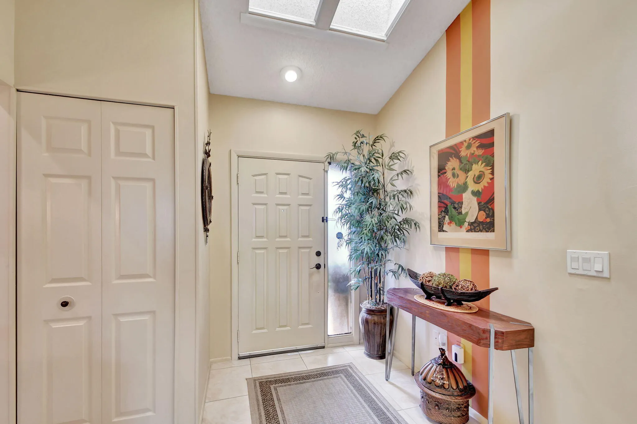 Skylights have manual shades.