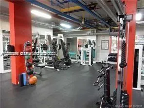free weight area with weight machines