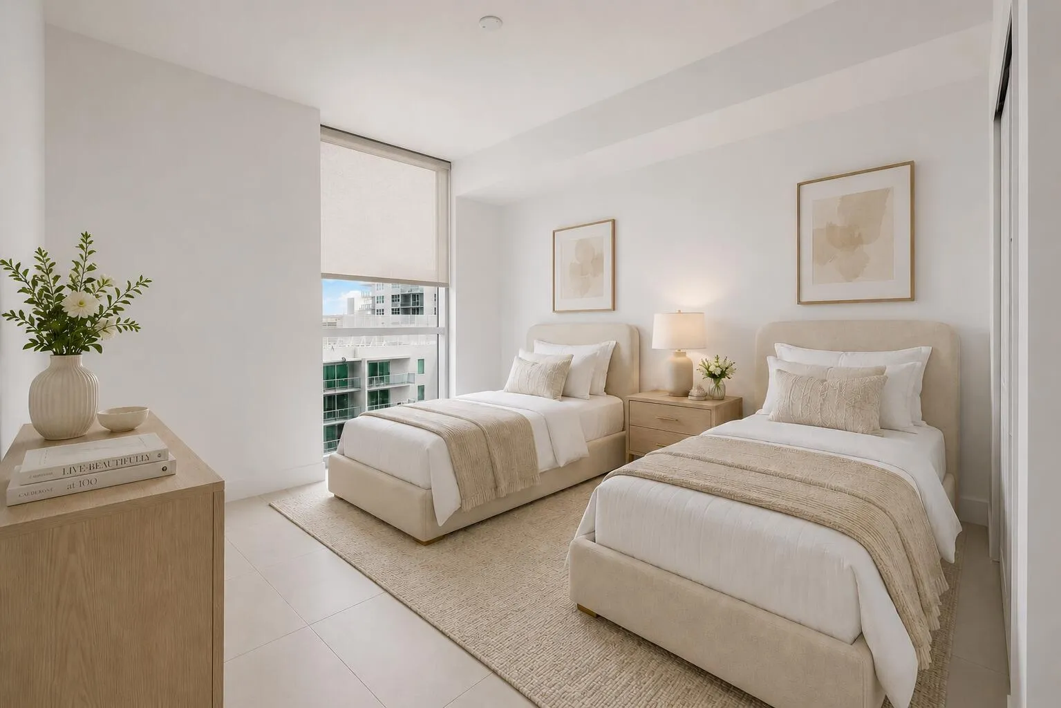 2nd bedroom is virtually staged, The rental is available with or without furniture, Furniture added will be at a negotiable price