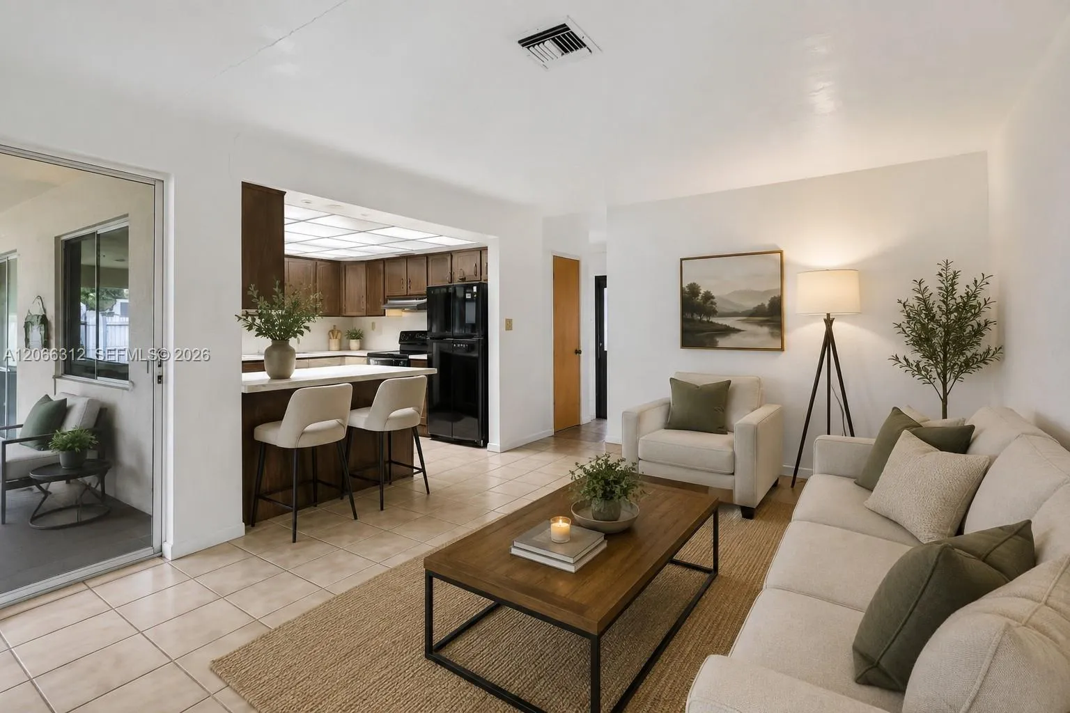 Current Family Room virtually staged
