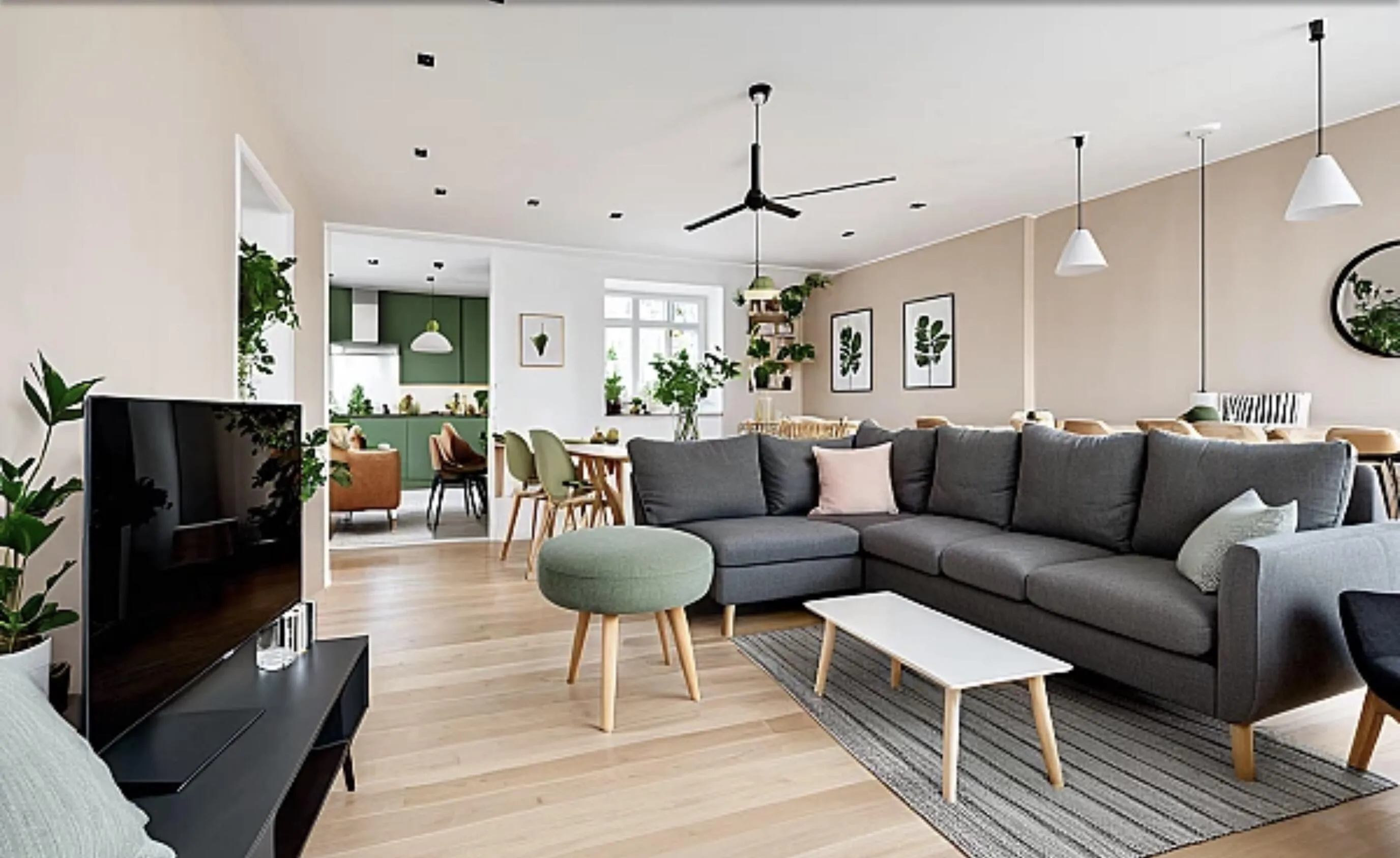 Virtually staged living room