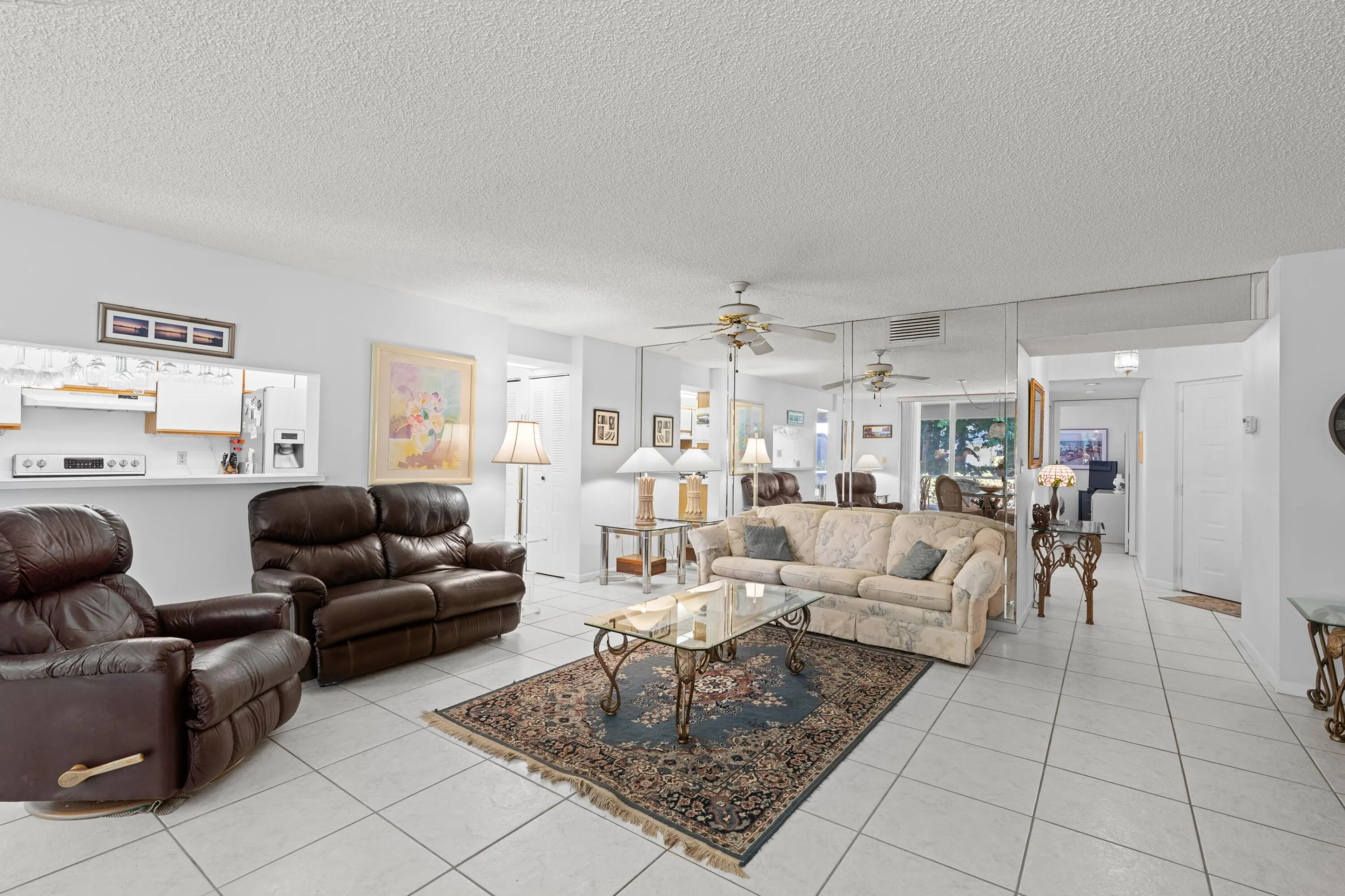 Living Area with pass thru from Kitchen