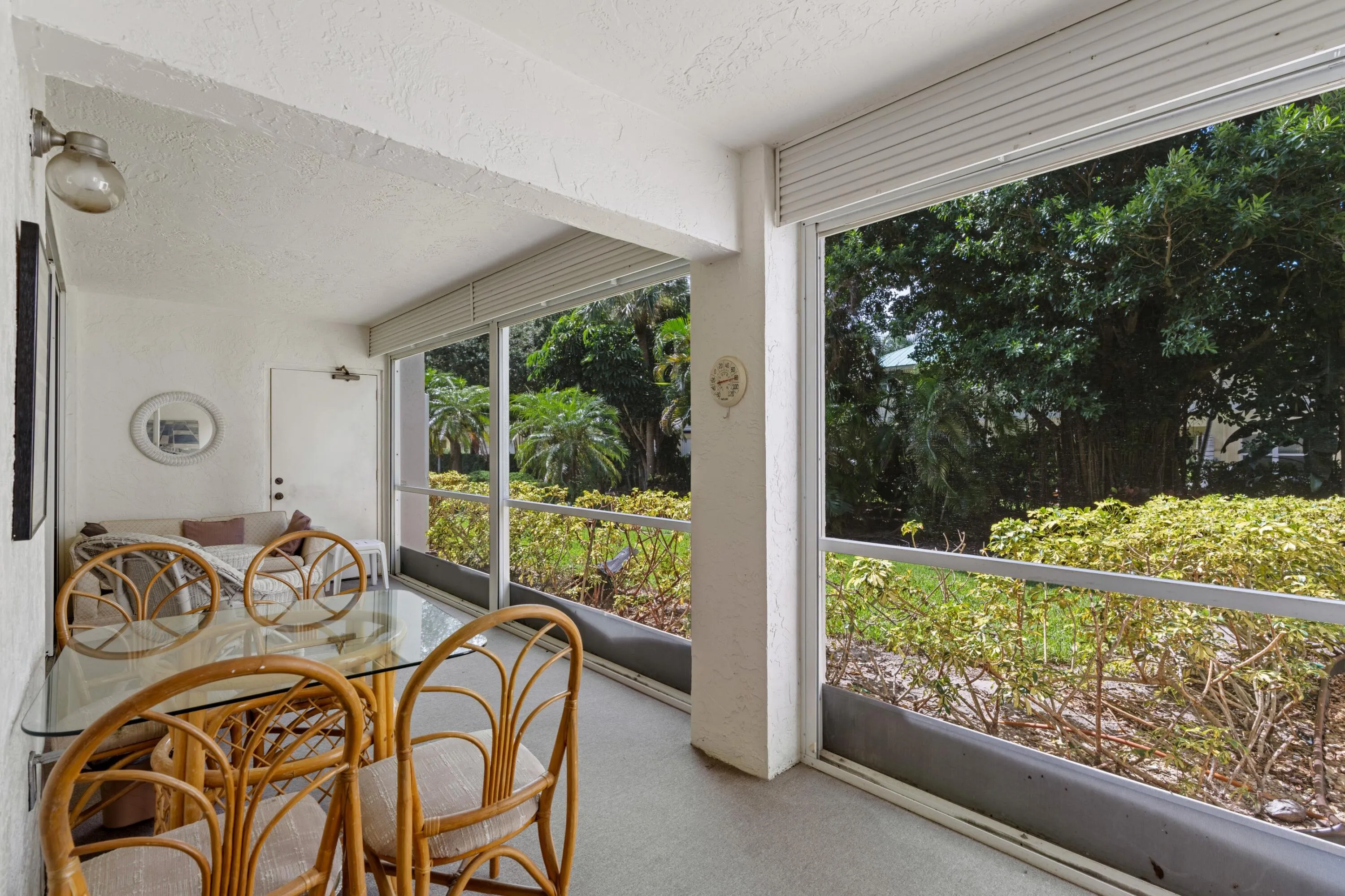 Spacious covered patio overlooking the gardens