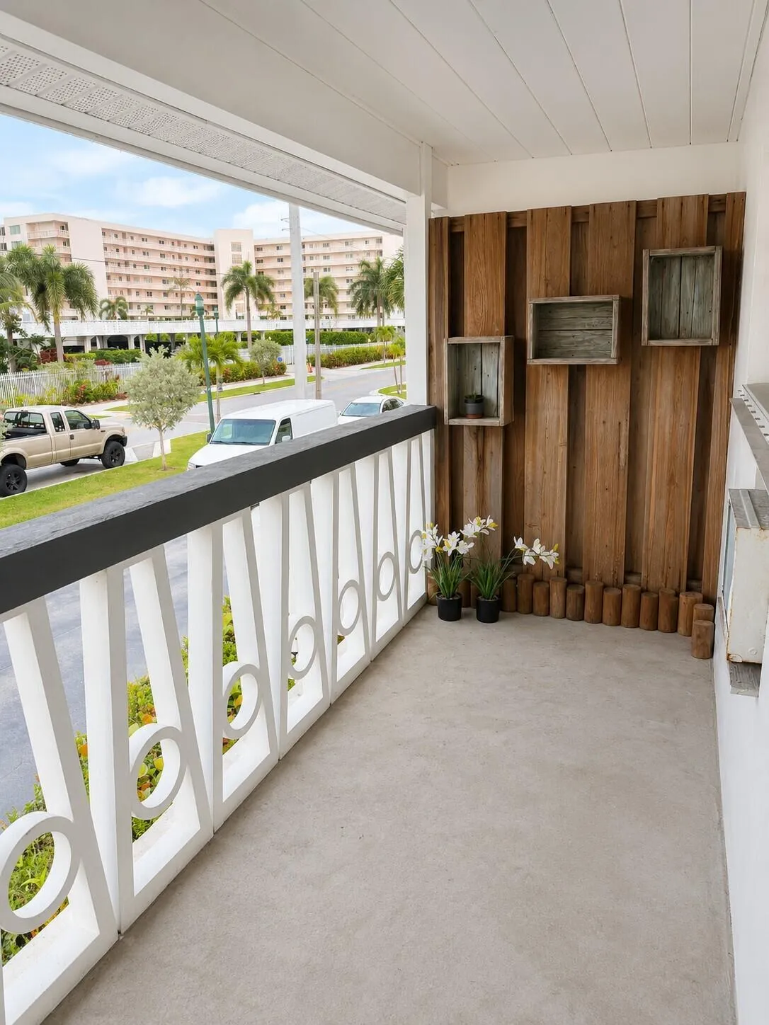 Balcony off the living room.
