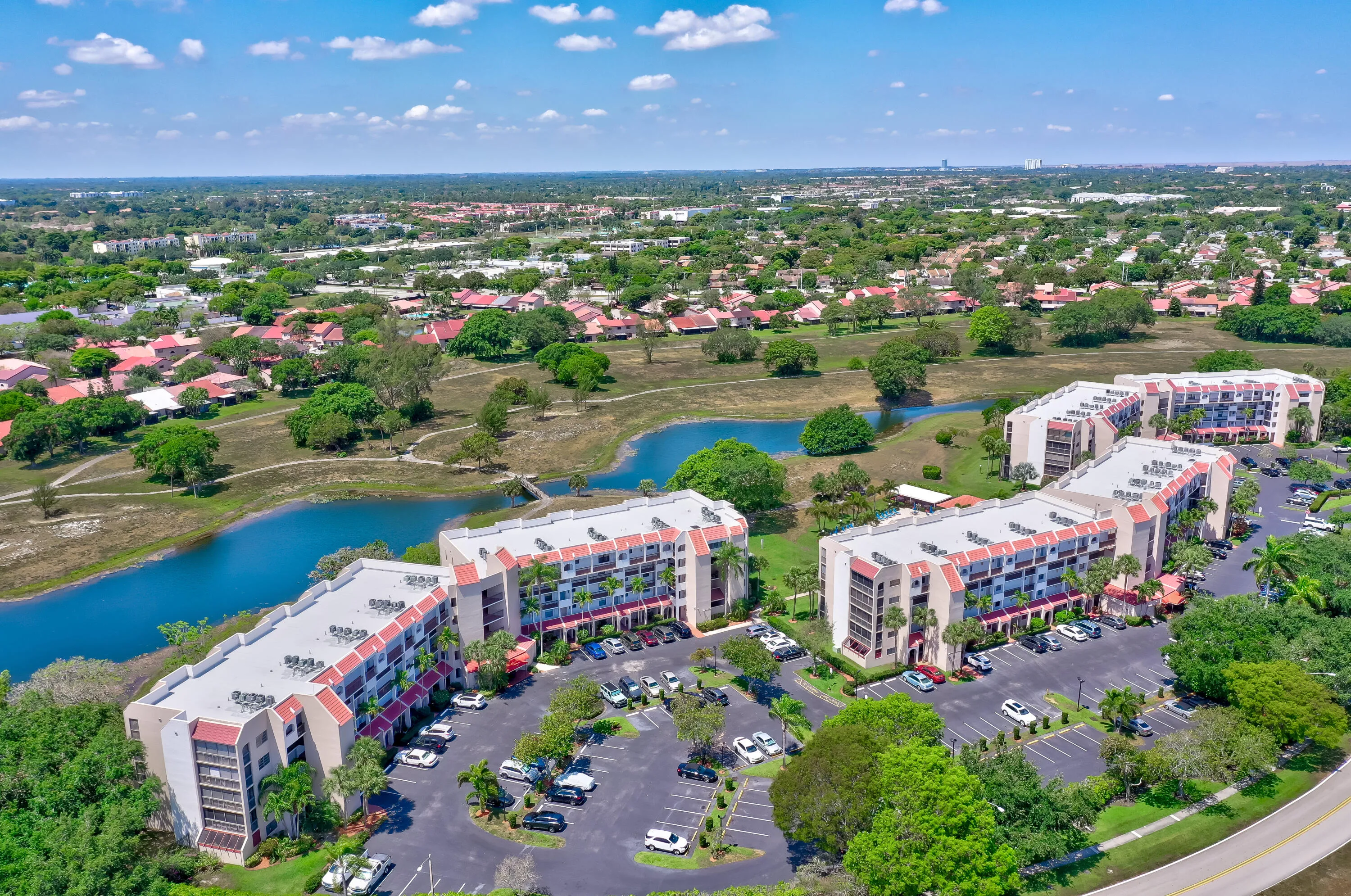 Aerial View of Lakes of Environ & Surrounding Green Space