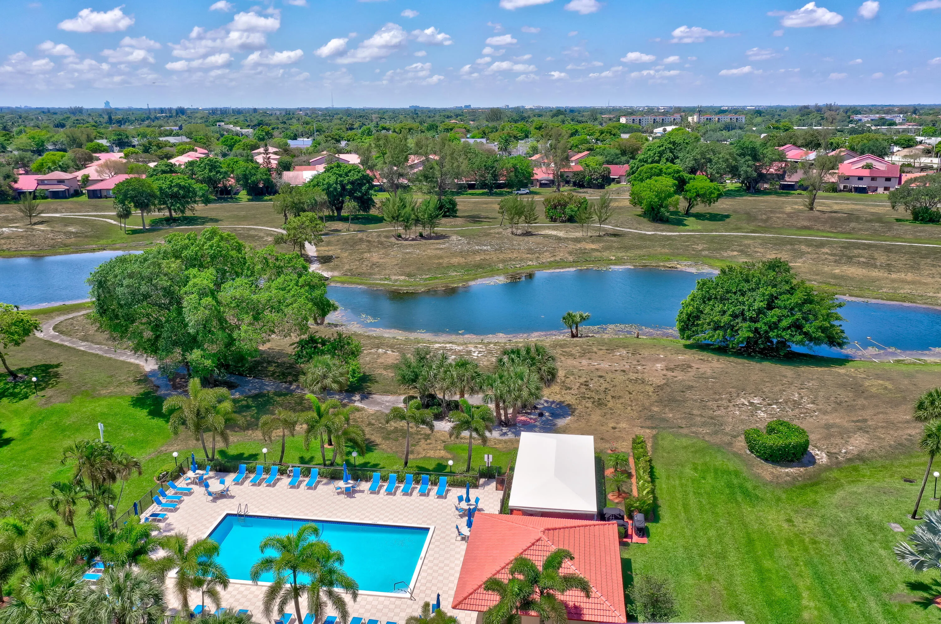 Aerial View of Lakes of Environ Pool & Surrounding Green Space