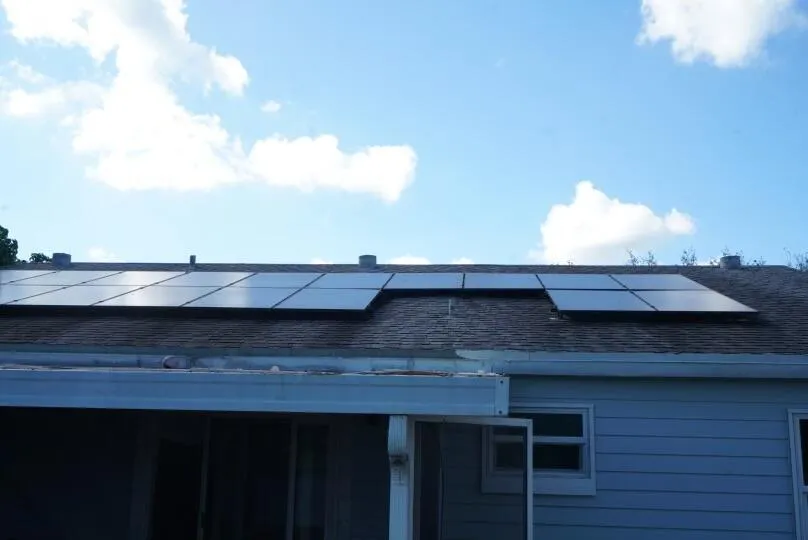 Solar panel system installed on the roof