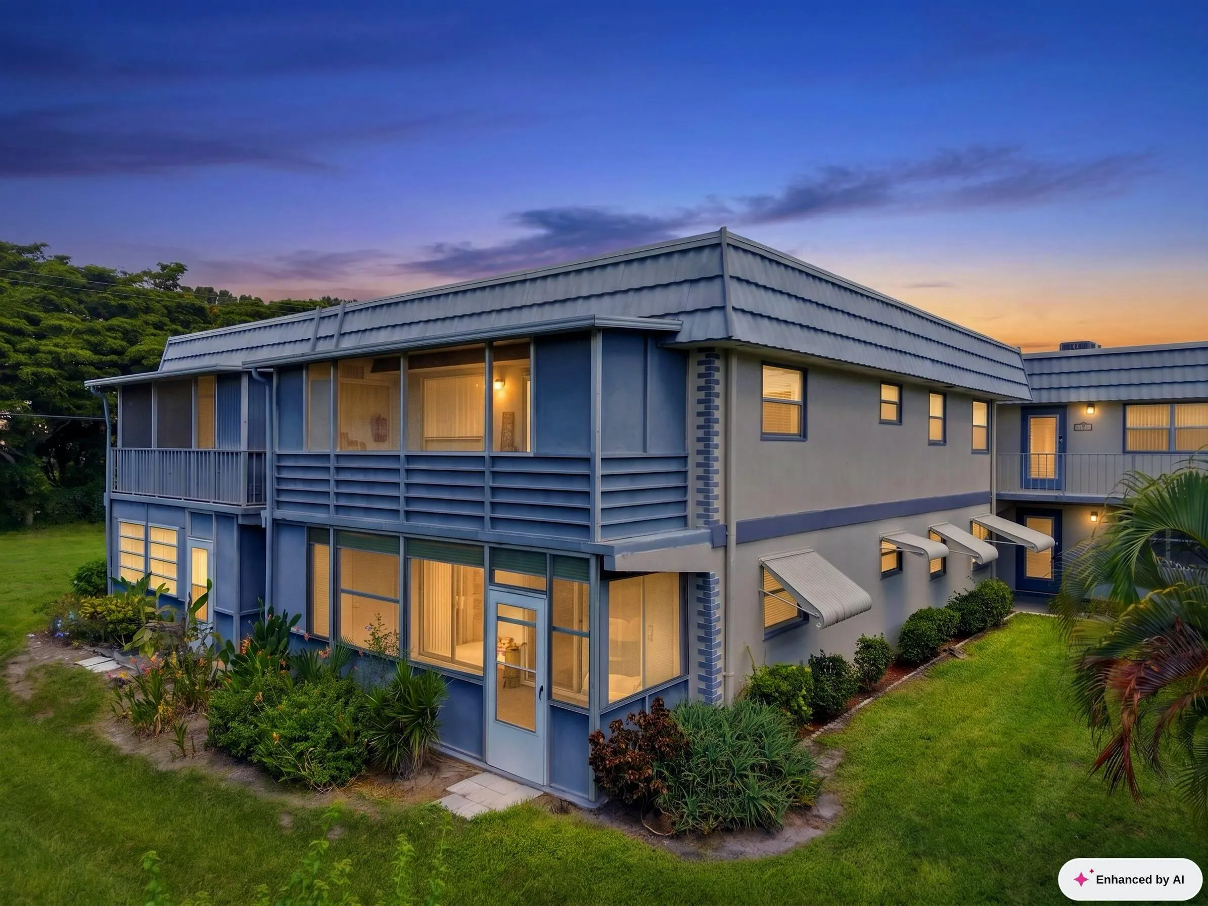 “This image has been Ai Edited to illustrate the property's Dusk or Twilight View”