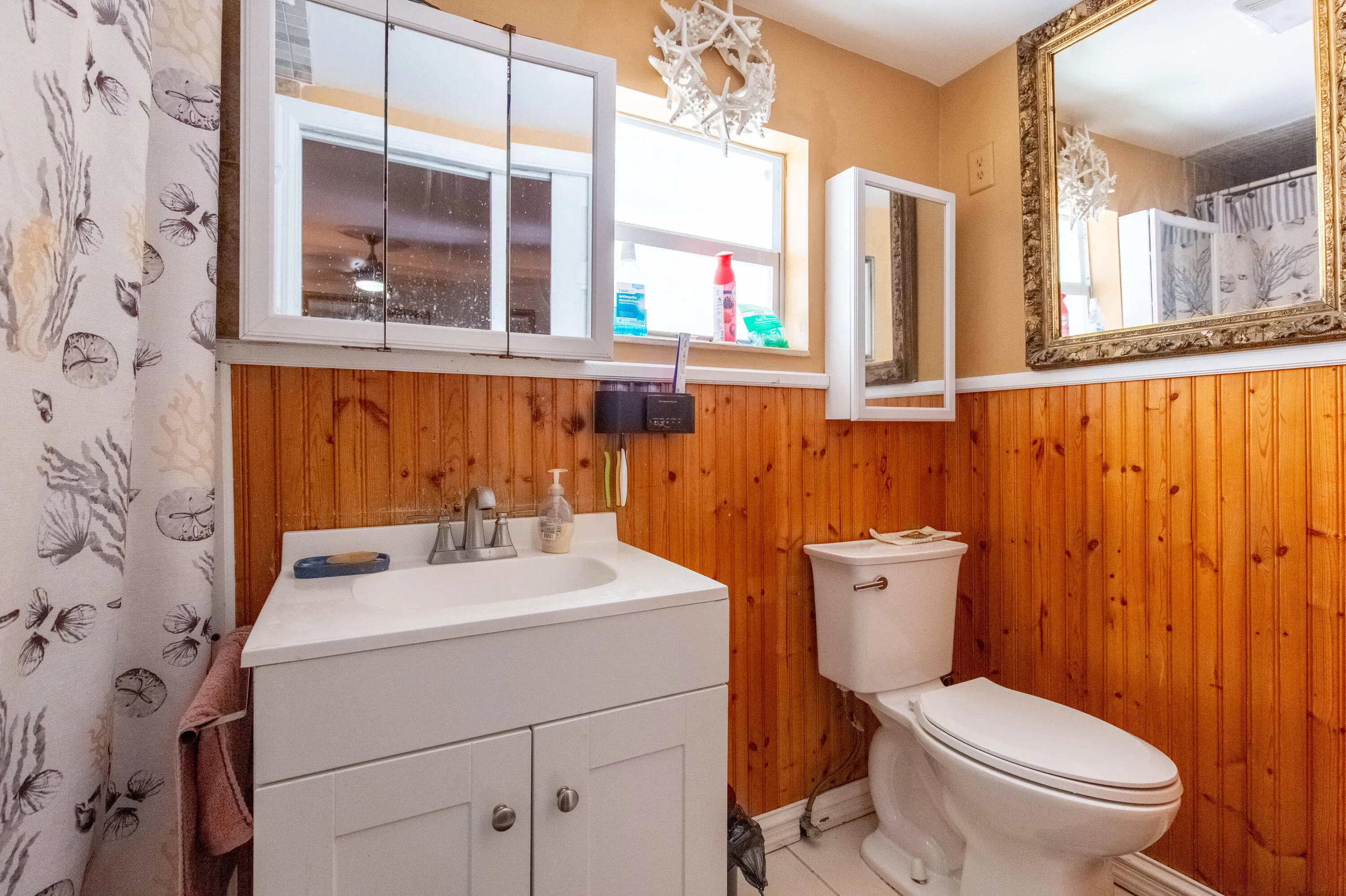 noticed the paneling in bathroom