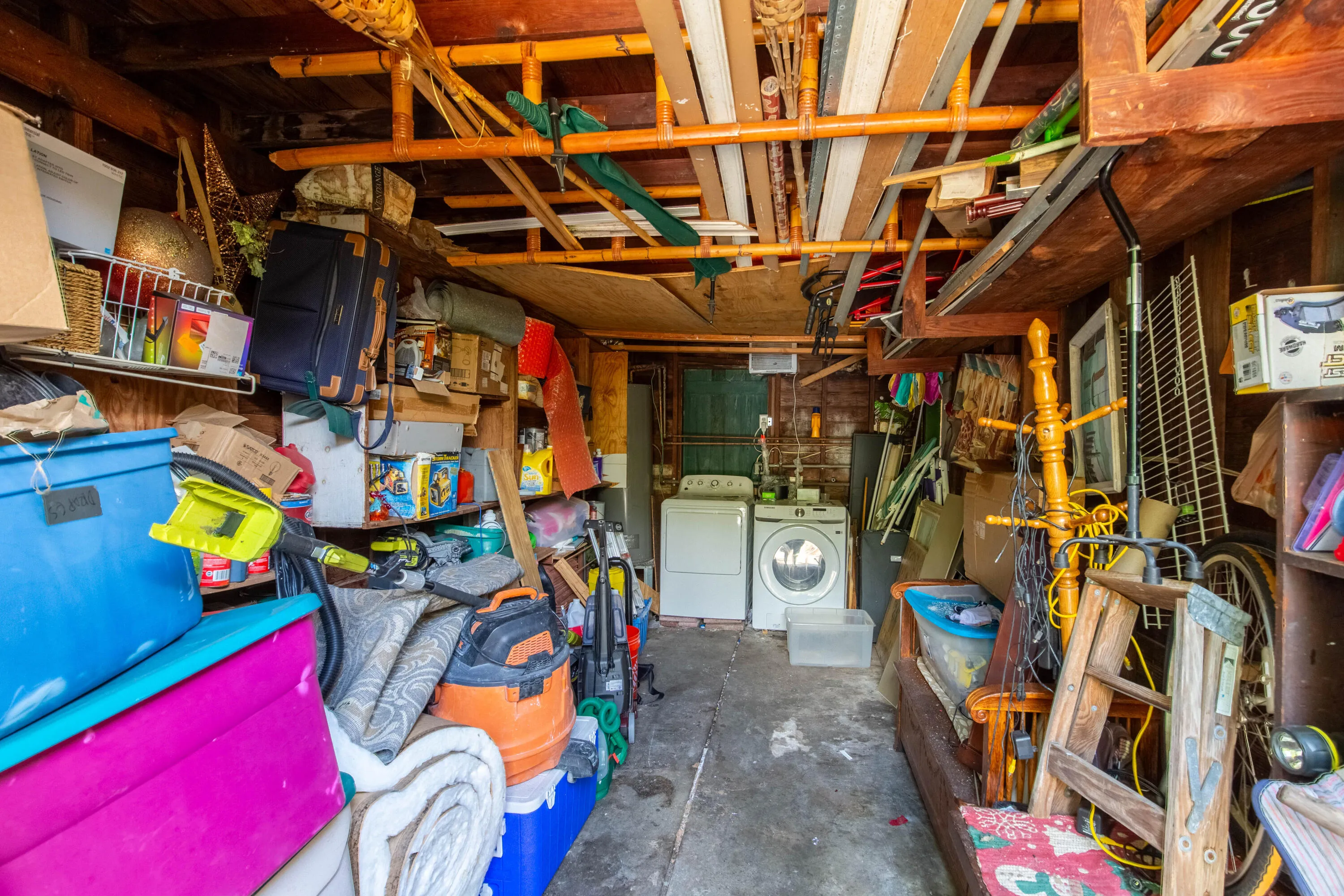 detached garage with washer and natural gas dryer