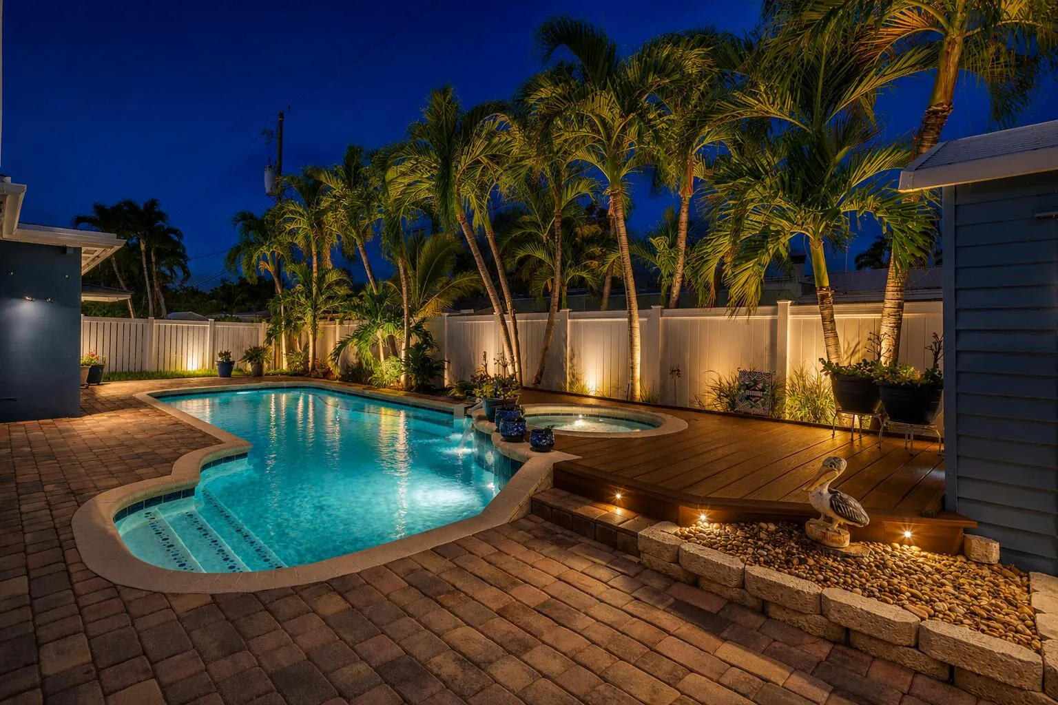 Outdoor pool lighting