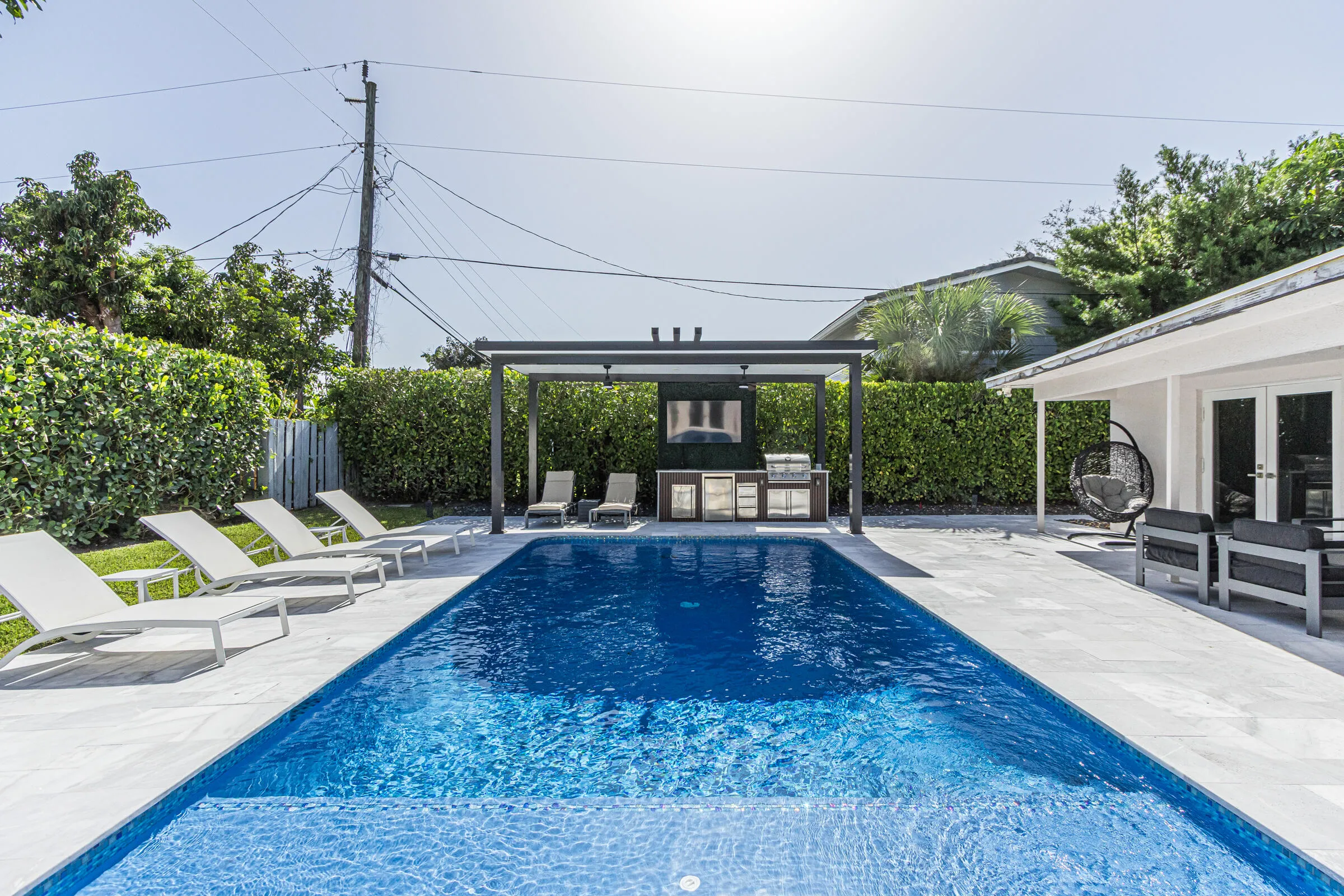 long shot of pool