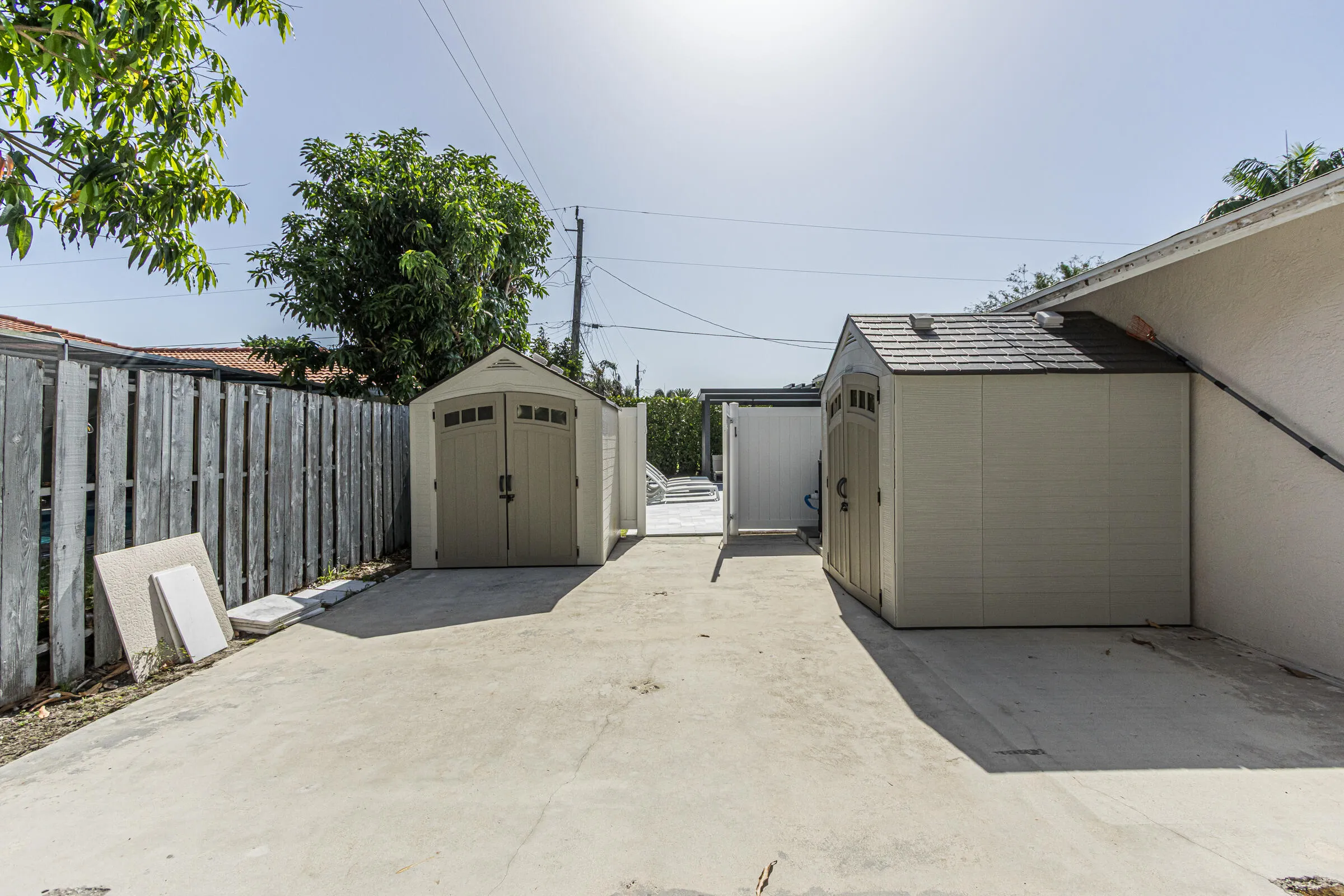 side entry with sheds