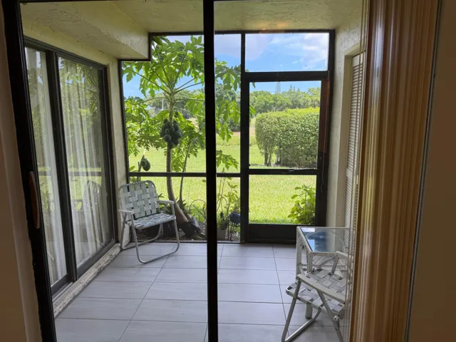Primary bedroom view of patio