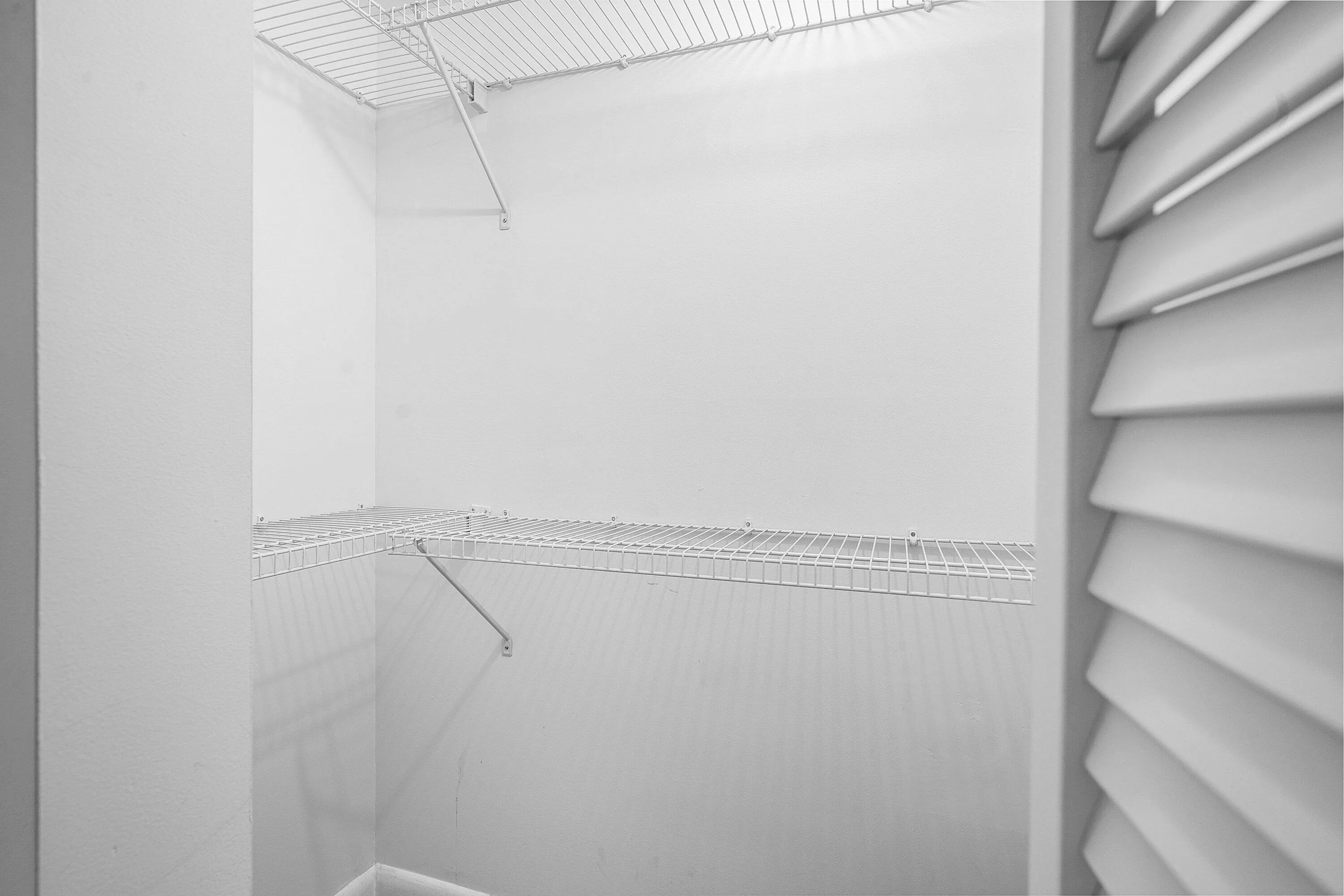 White wire shelving system