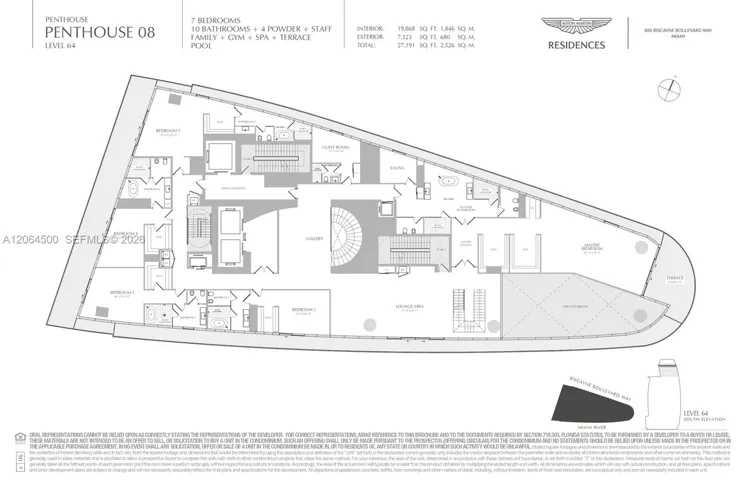 Private air-conditioned garage accommodating 2 cars, plus 3 additional side-by-side parking spaces included with the unit.