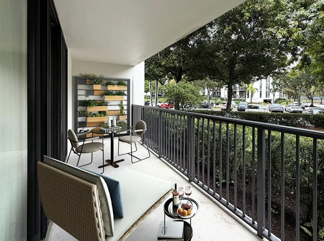 Large private covered balcony