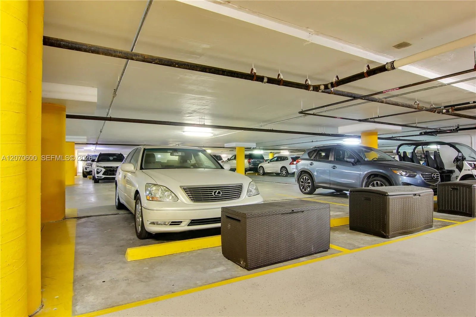 Assigned parking spot with additional storage