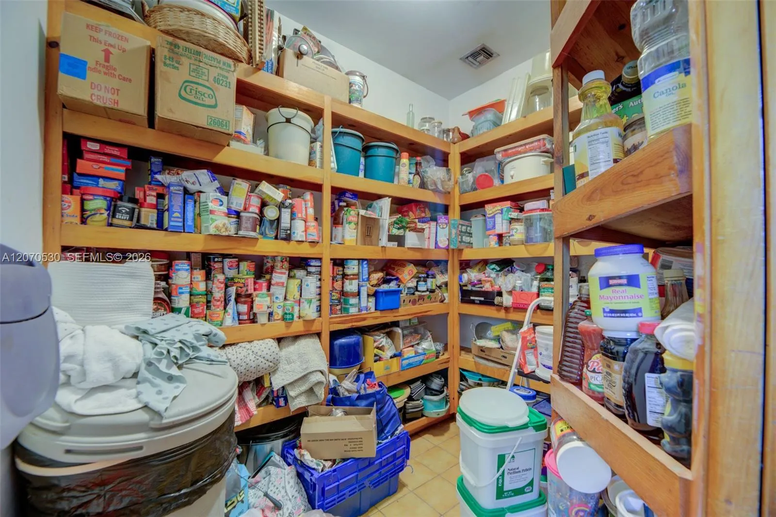 spacious walk in pantry
