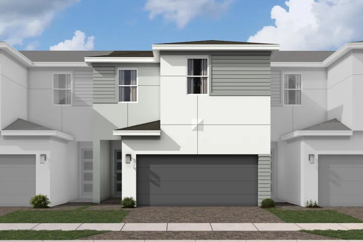Stock photos represent builder's floorplan