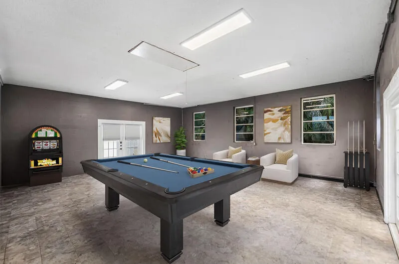 STAGED ADU AS BILLIARDS ROOM