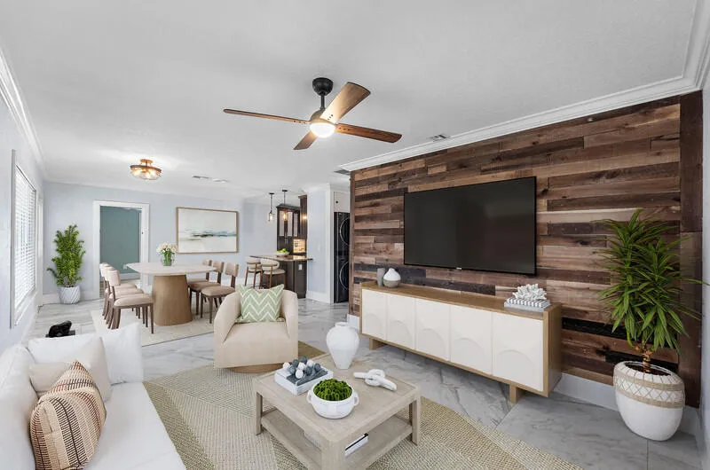 STAGED LIVING AND DINING ROOM
