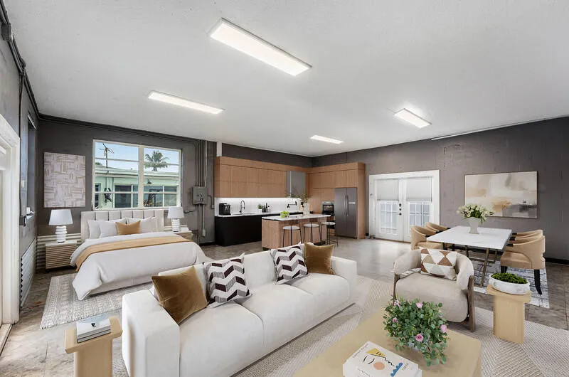 STAGED ADU AS STUDIO APARTMENT