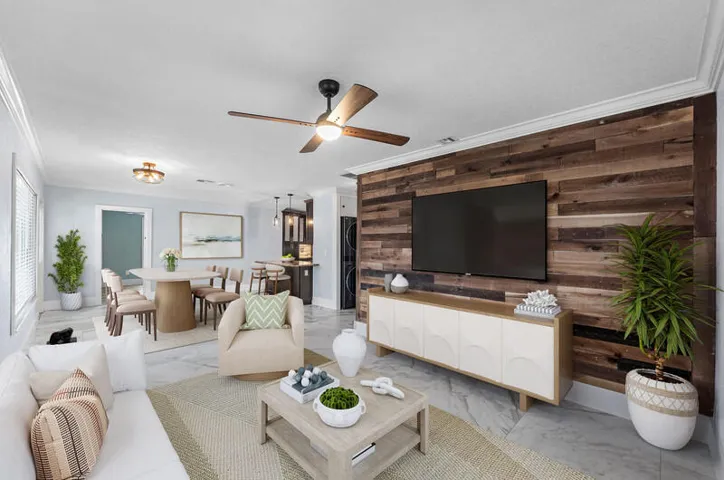 STAGED LIVING AND DINING ROOM