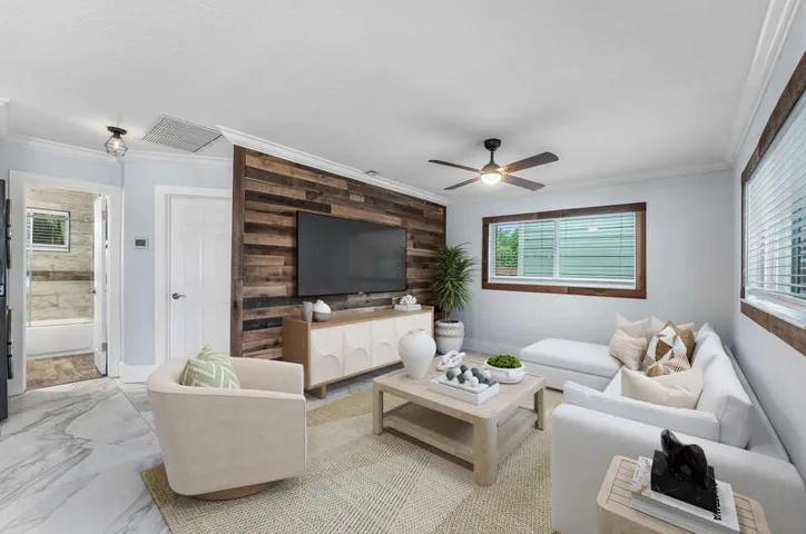 STAGED LIVING AND DINING ROOM
